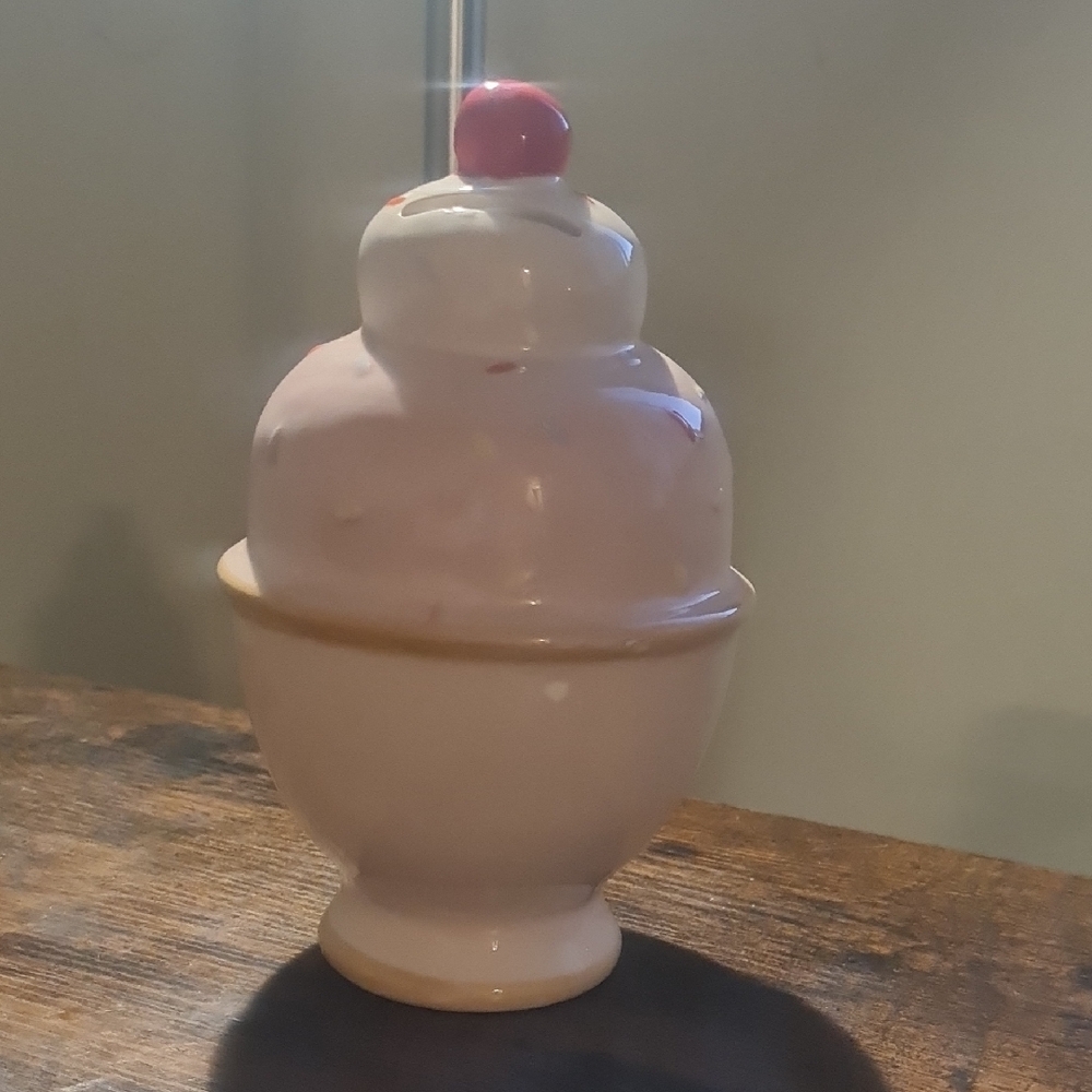 Ceramic Ice Cream Sundae Piggy Bank